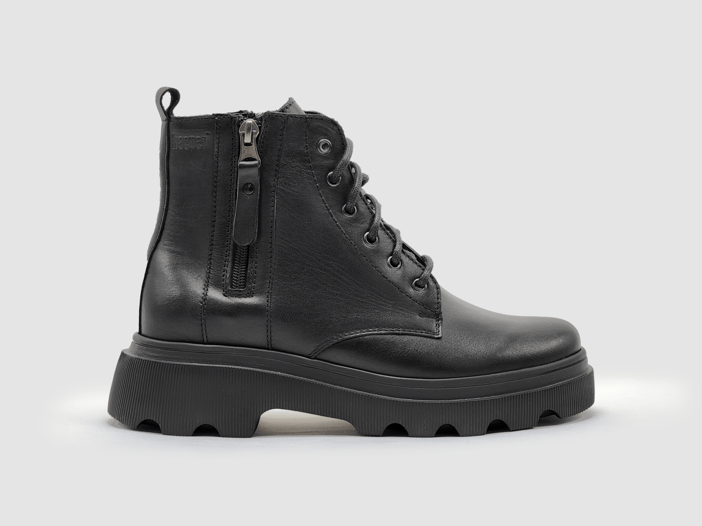 Women's Modern Lined Zip - Up Leather Boots - Black - Euro Shoe House