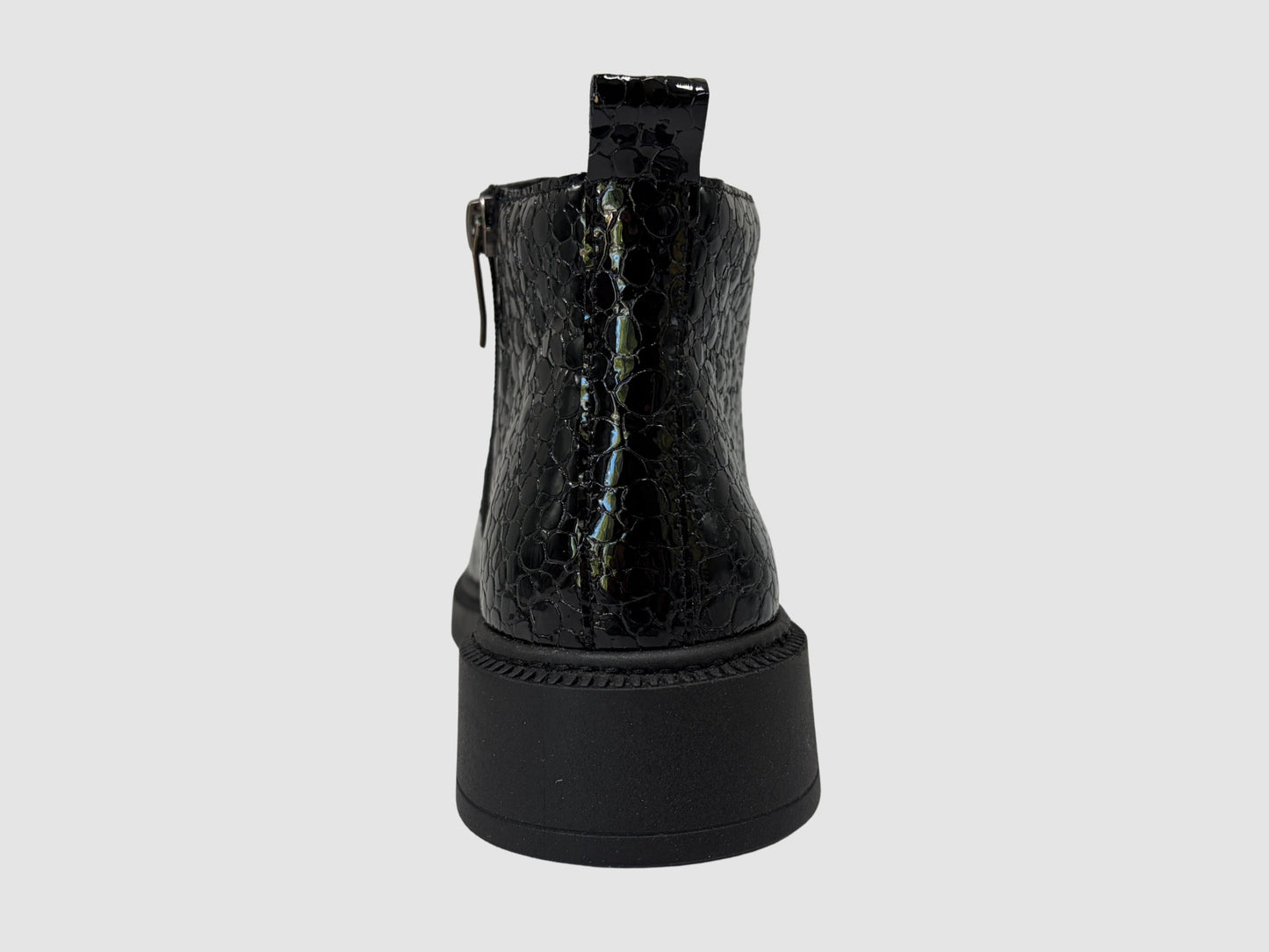 Women's Noir Leather Boots - Crocodile/Black - Euro Shoe House