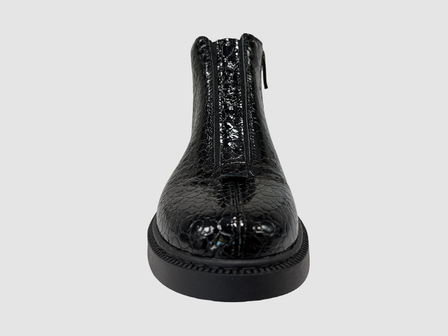 Women's Noir Leather Boots - Crocodile/Black - Euro Shoe House