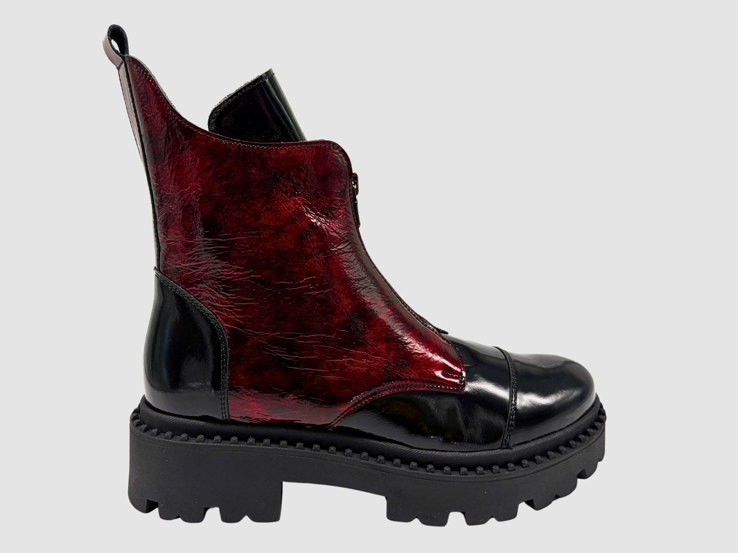 Women's Oksana Leather Boots - Black/Red - Euro Shoe House