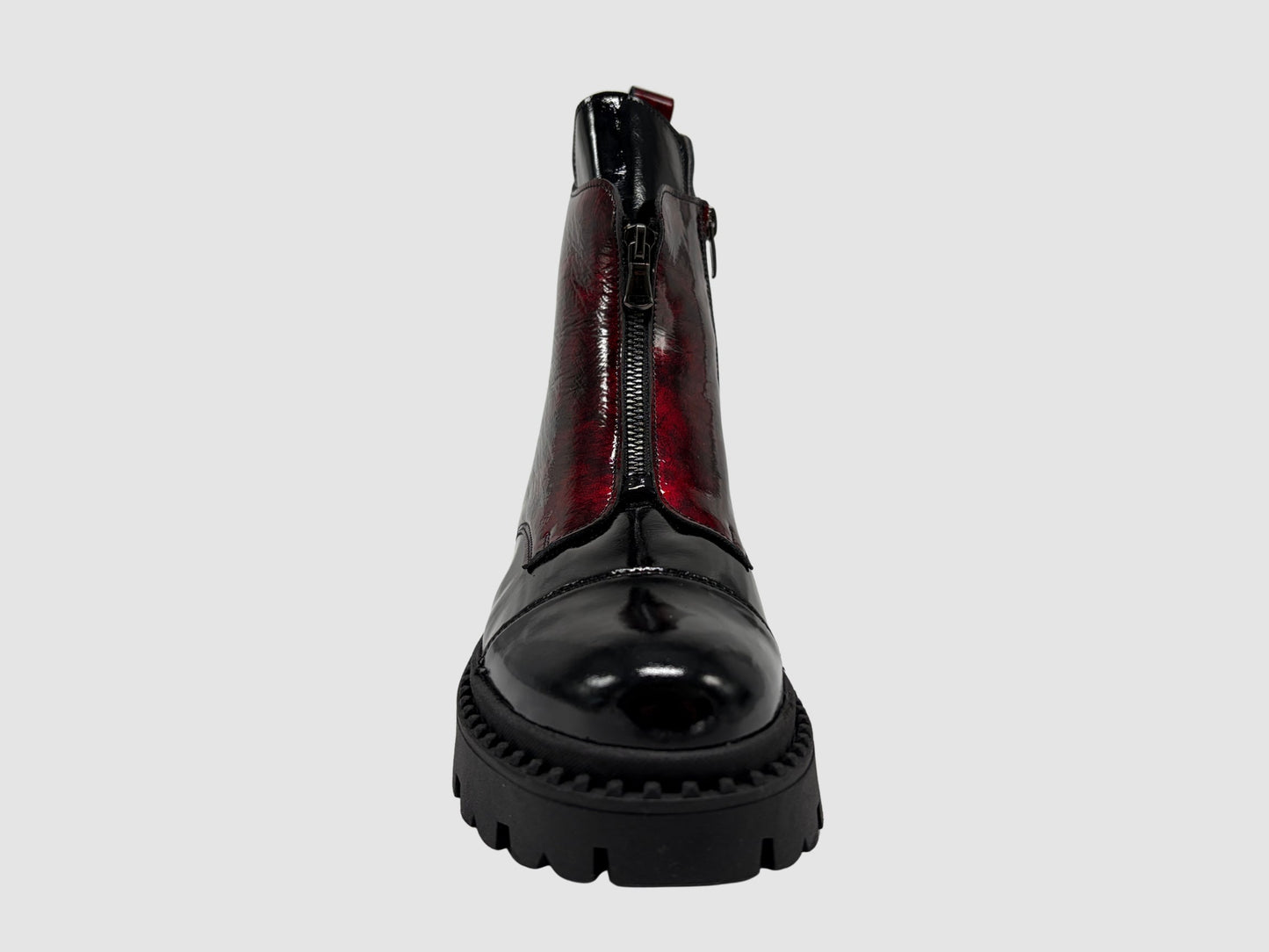 Women's Oksana Leather Boots - Black/Red - Euro Shoe House