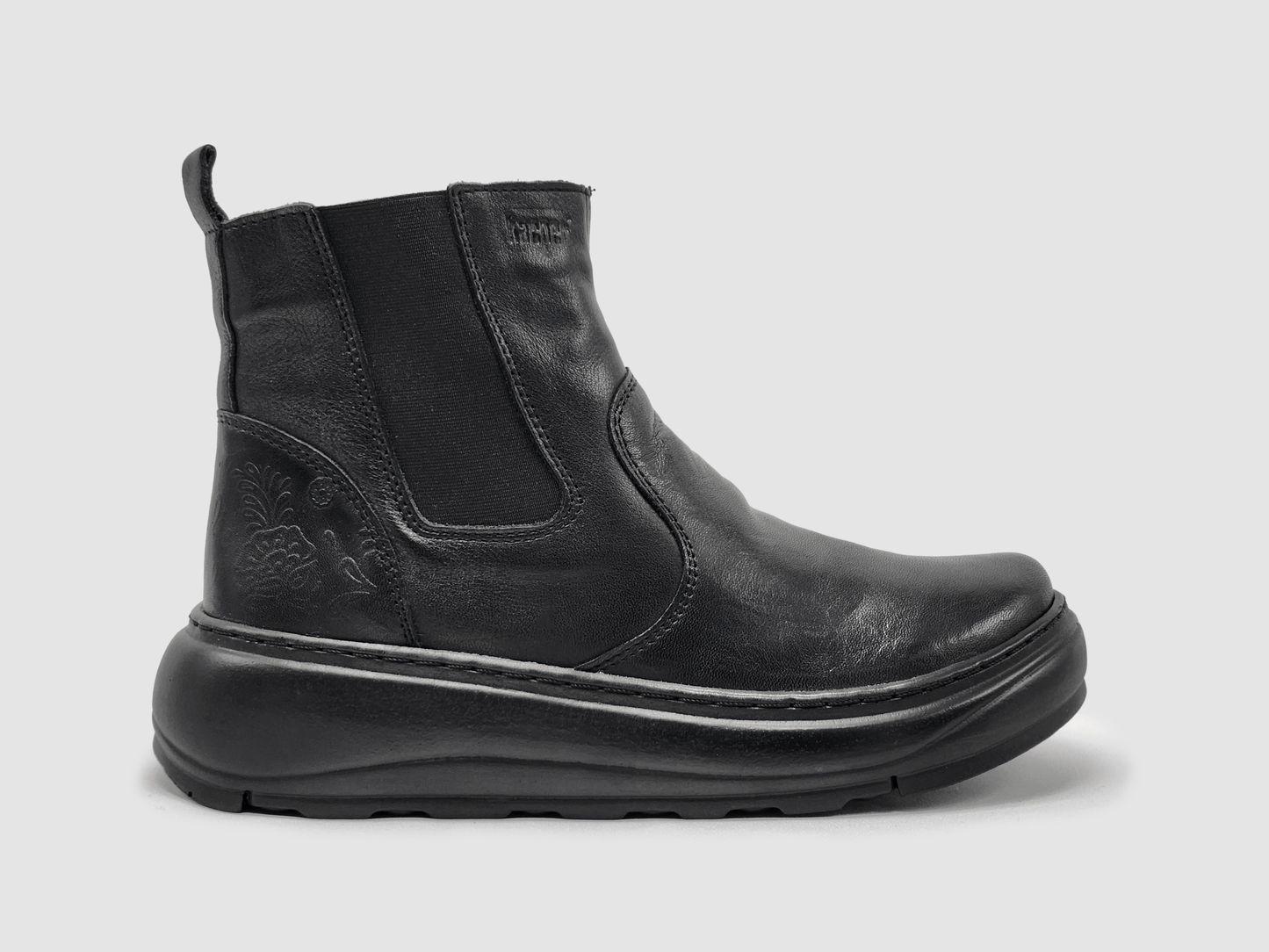 Women's Retro Laceless Wool - Lined Zip - Up Leather Boots - Black - Euro Shoe House