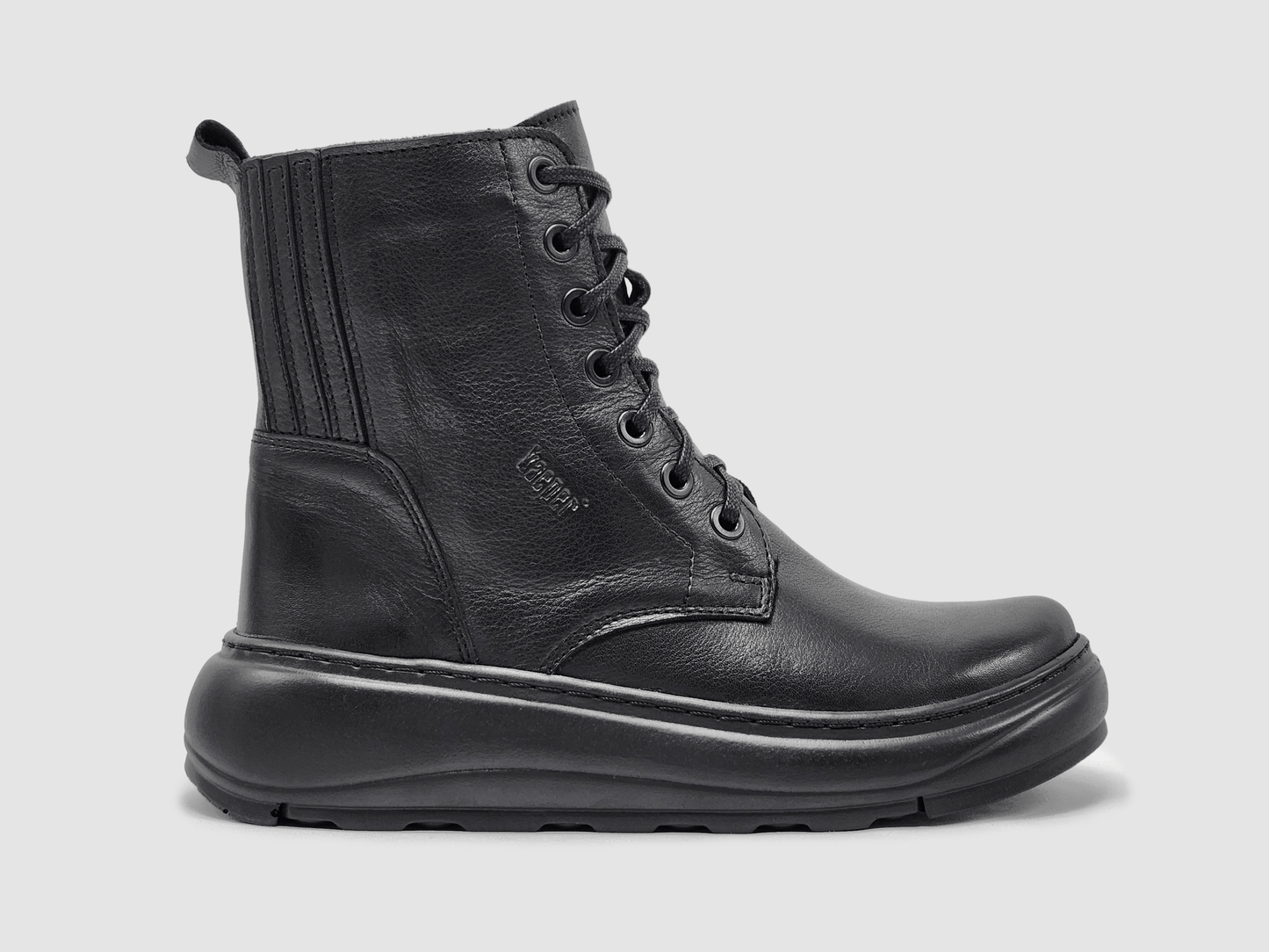 Women's Retro Wool - Lined Zip - Up Leather Boots - Black - Euro Shoe House