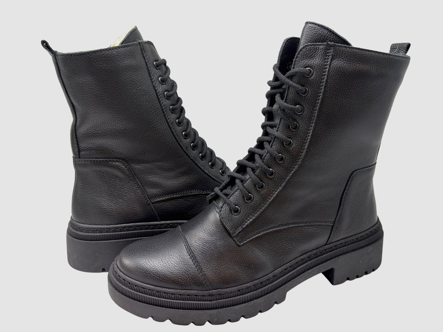 Women's Rhea Leather Boots - Black - Euro Shoe House