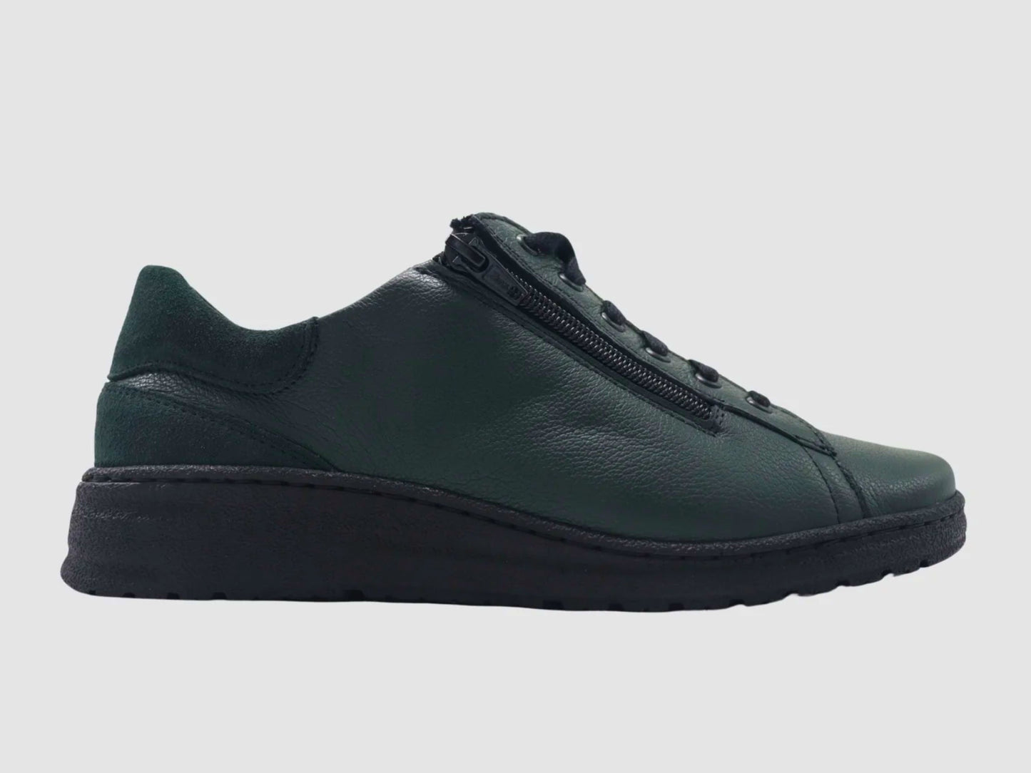 Women's Senna Leather Sneaker - Green - Euro Shoe House