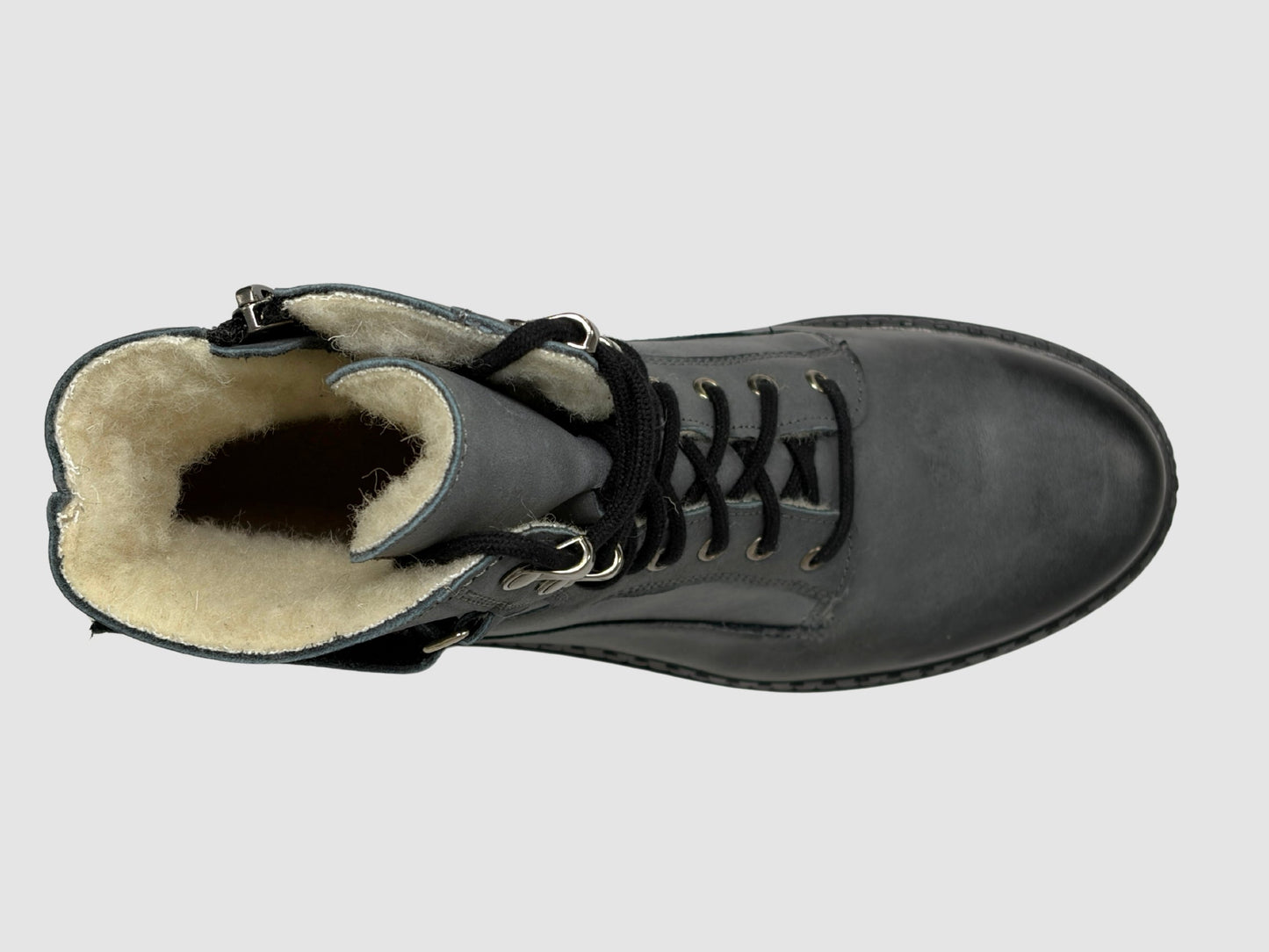 Women's Vale Leather Boots - Grey - Euro Shoe House