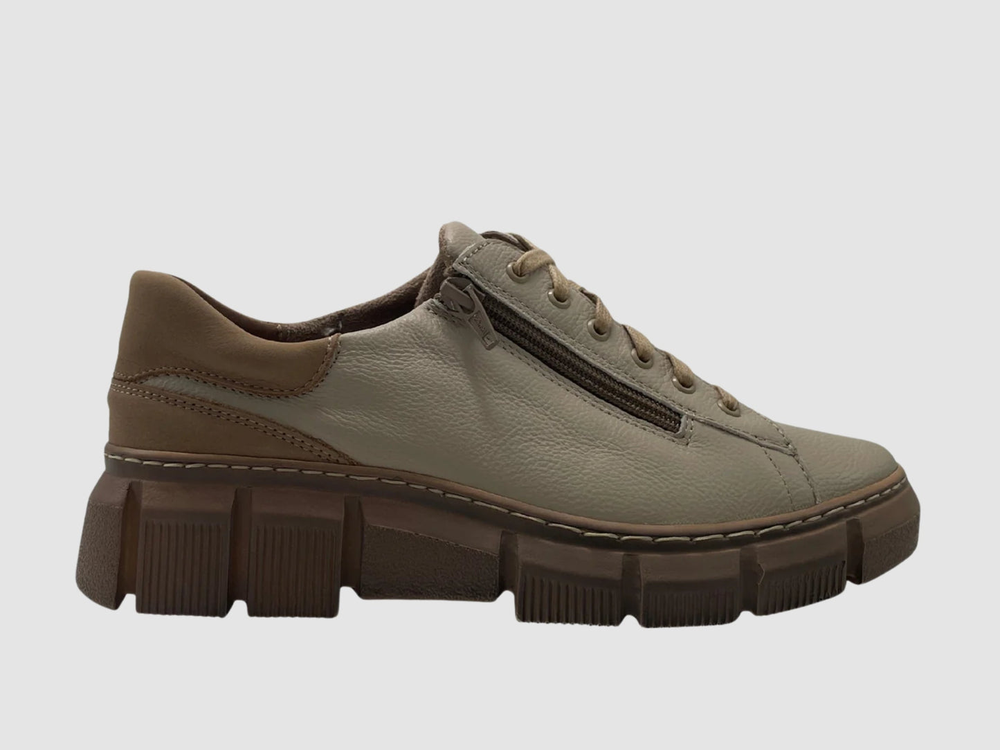 Women's Vanda Leather Sneaker - Beige - Euro Shoe House