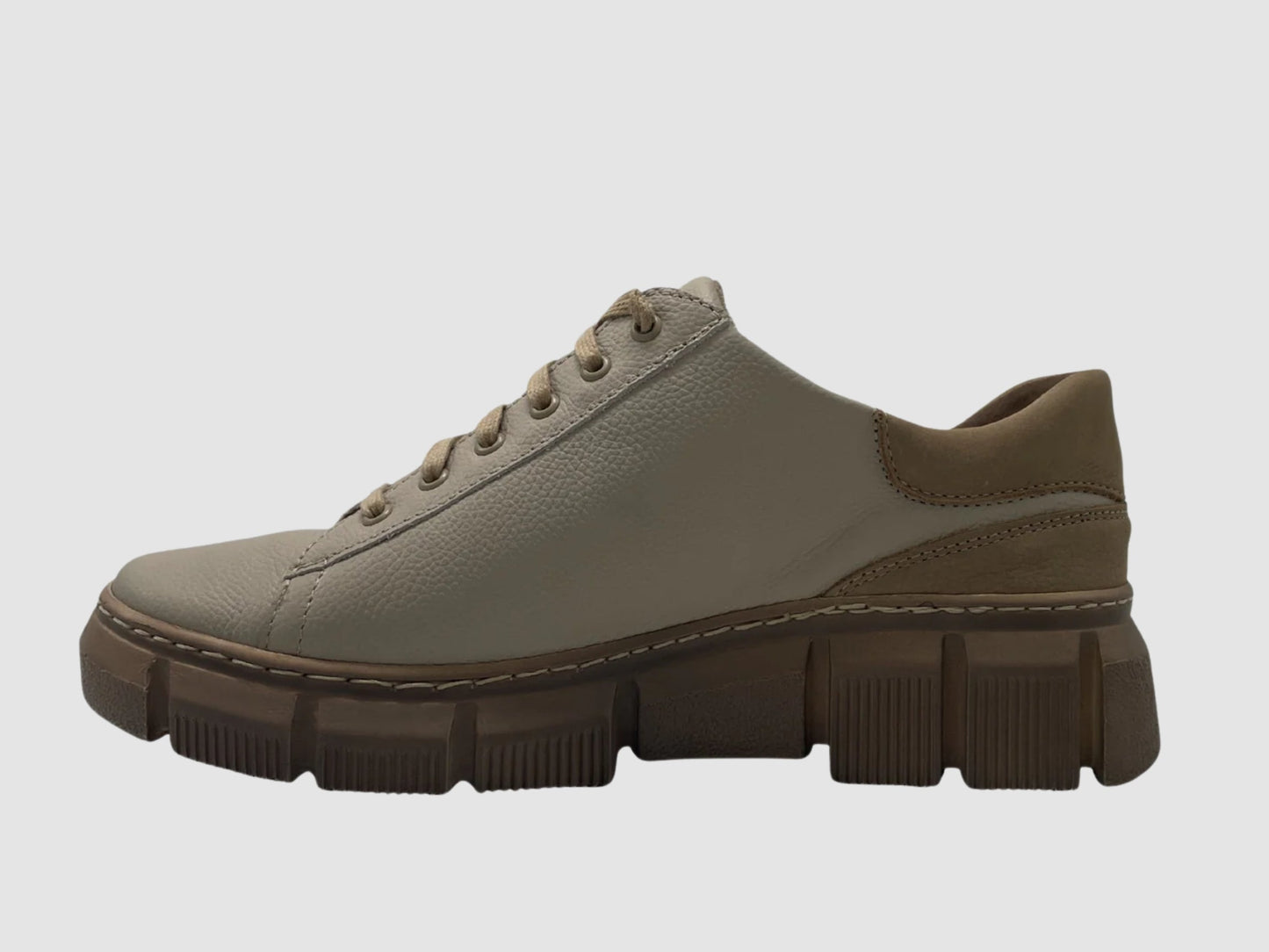 Women's Vanda Leather Sneaker - Beige - Euro Shoe House