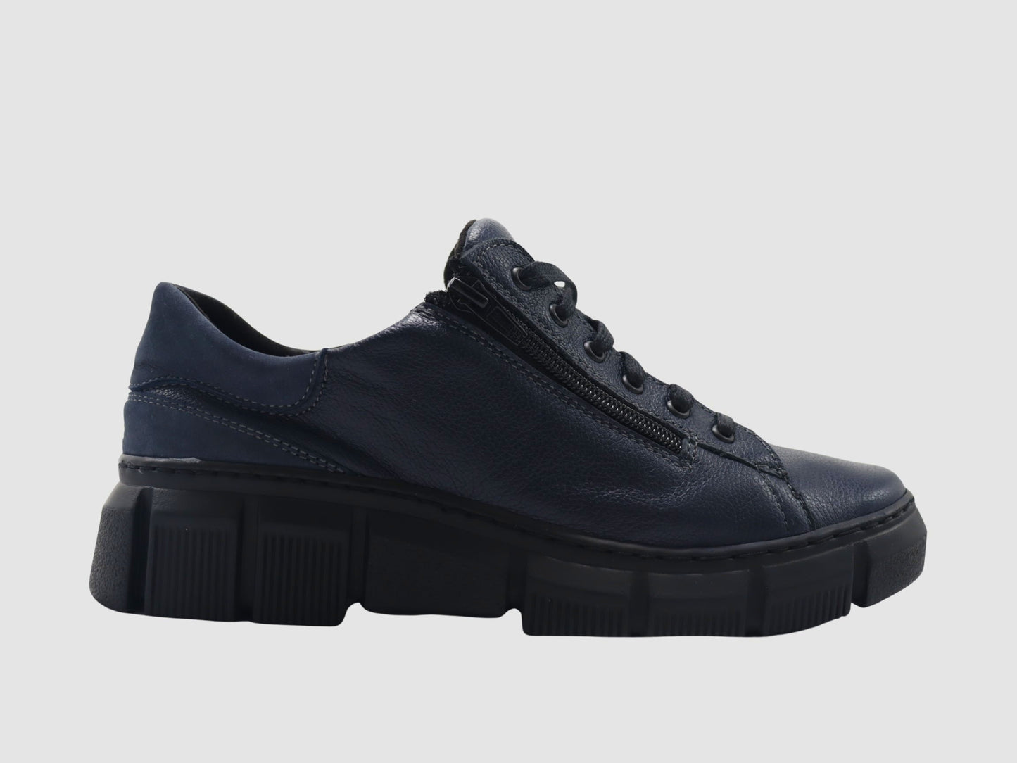 Women's Vanda Leather Sneaker - Navy - Euro Shoe House