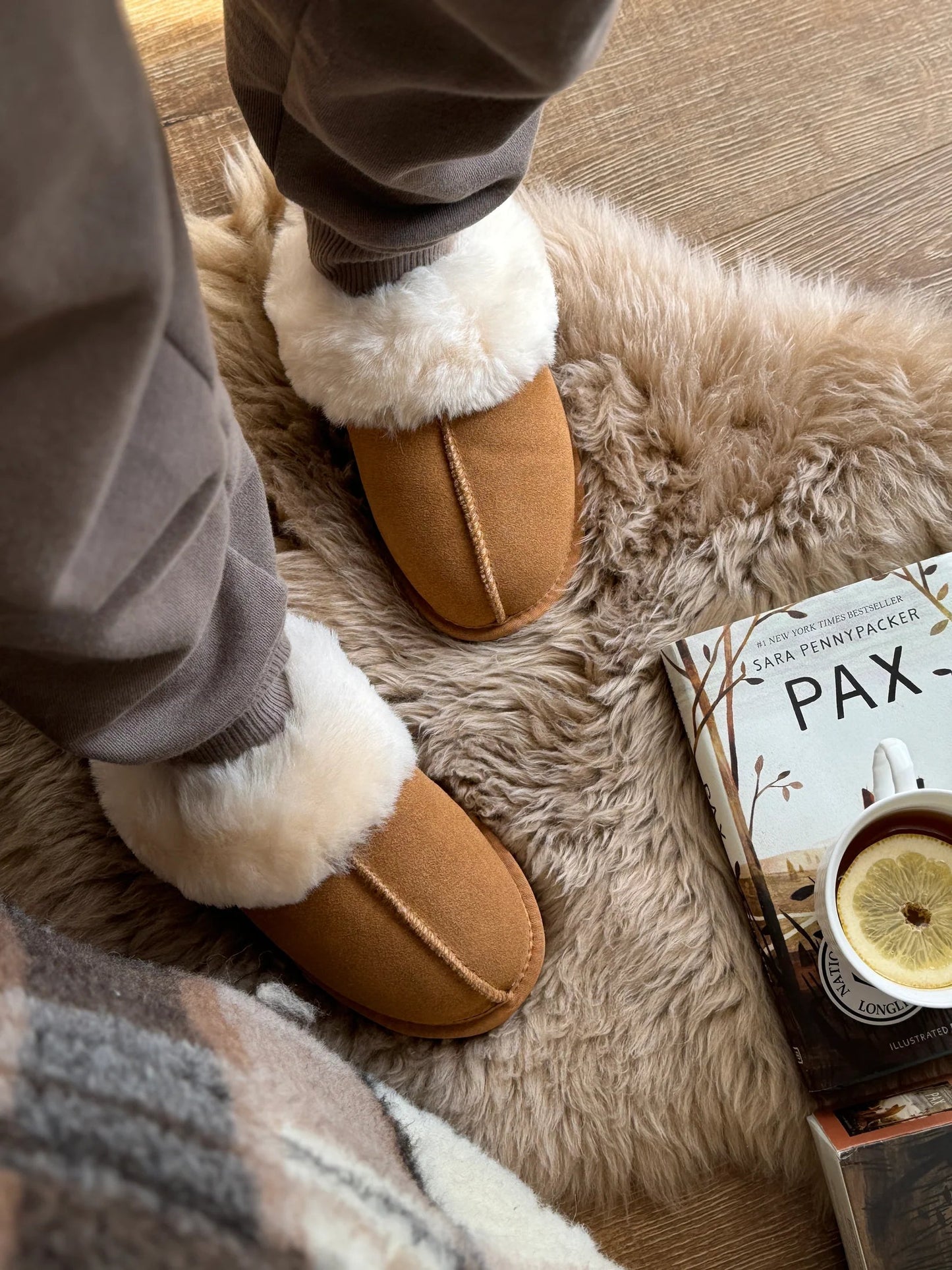 Women's Yukon Sheepskin Slippers - Beige - Euro Shoe House