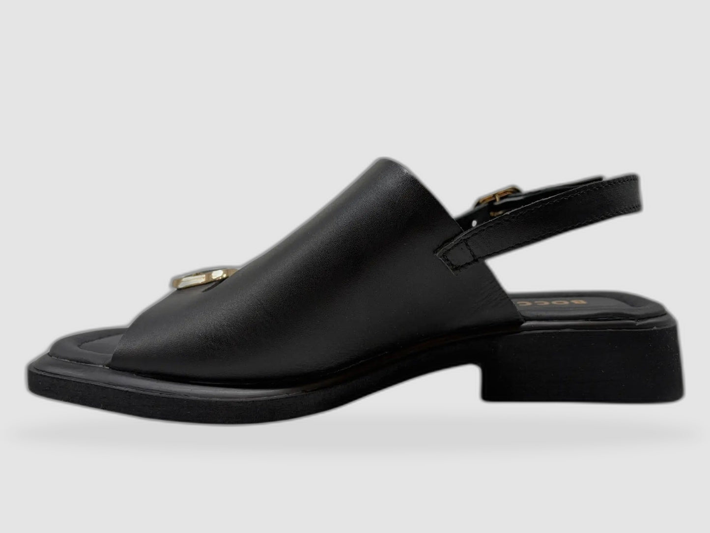 Women's Odora Leather Sandals Black - Side Left View | Euro Shoe House