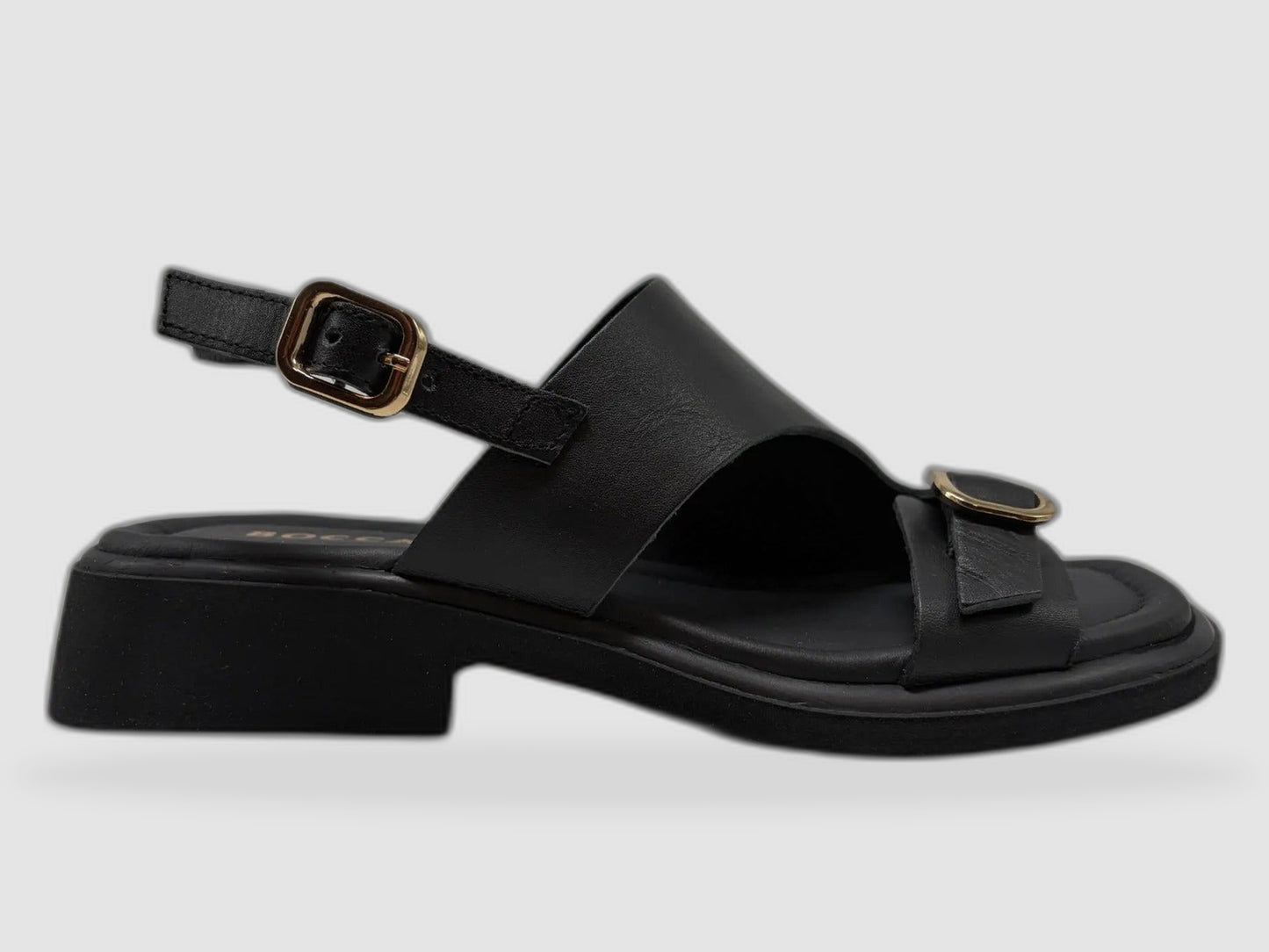 Boccato Womens Odora Leather Sandals  Black - Side right