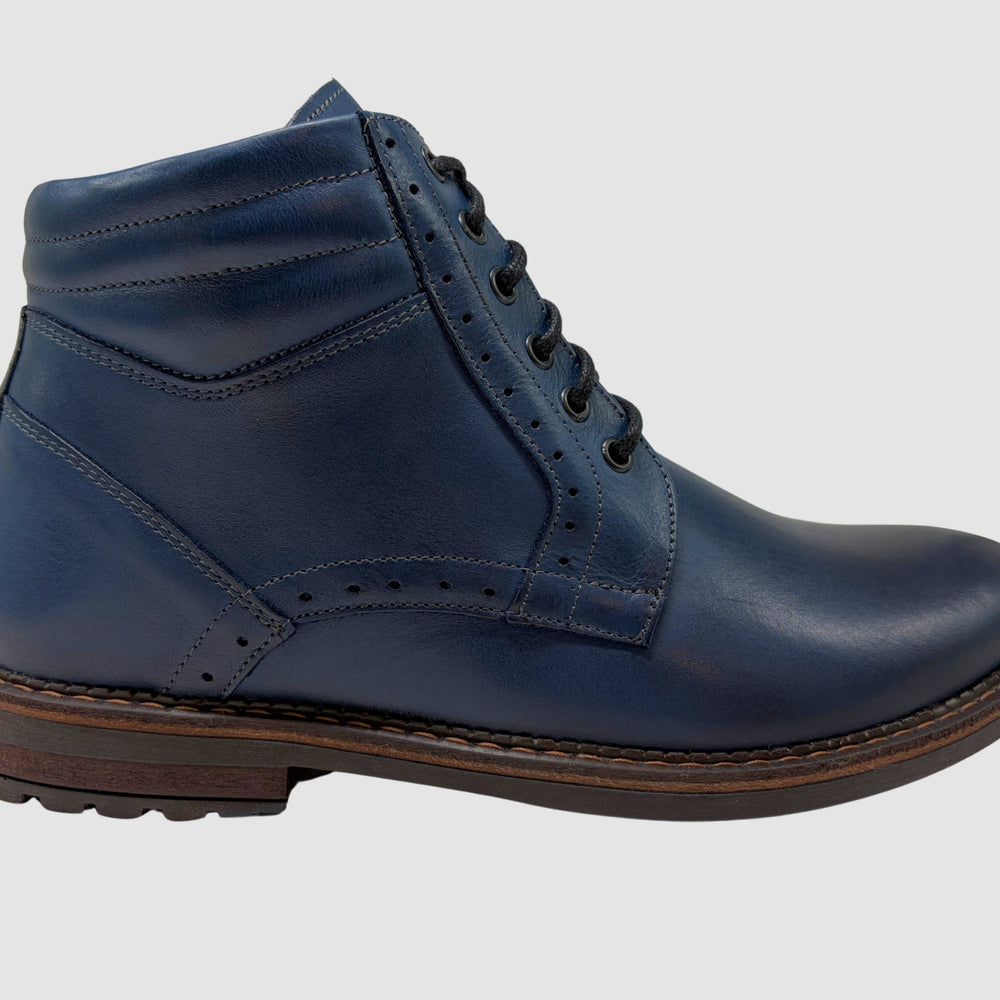 Men's Adrian Leather Boots - Blue - Euro Shoe House