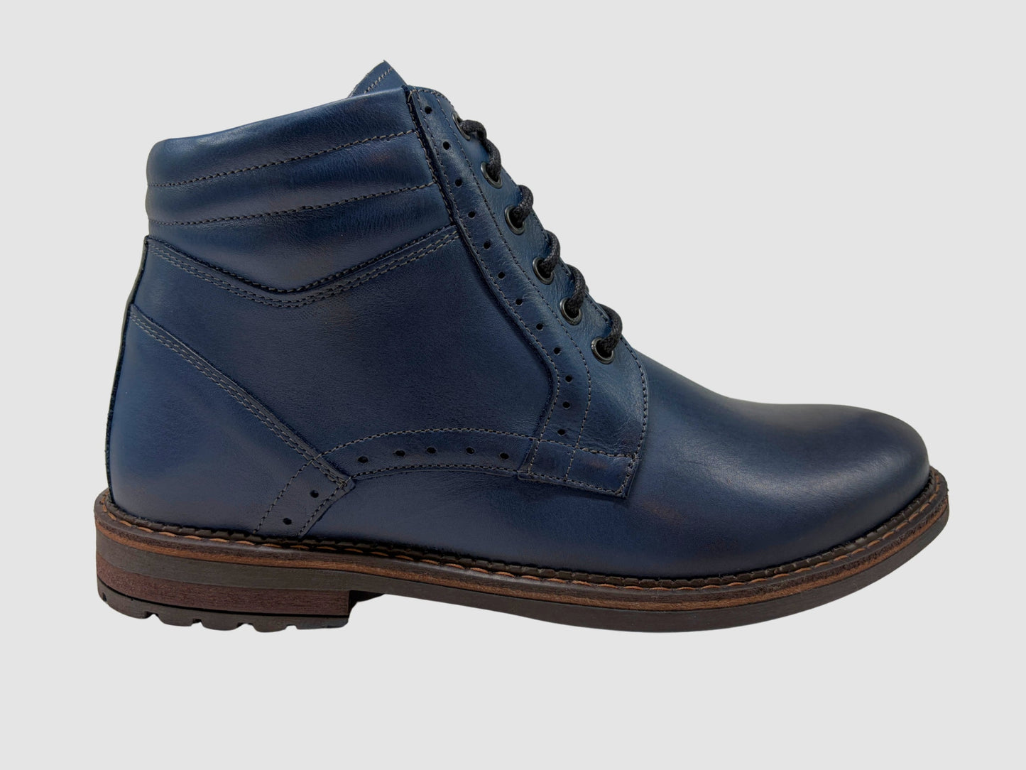 Men's Adrian Leather Boots - Blue - Euro Shoe House