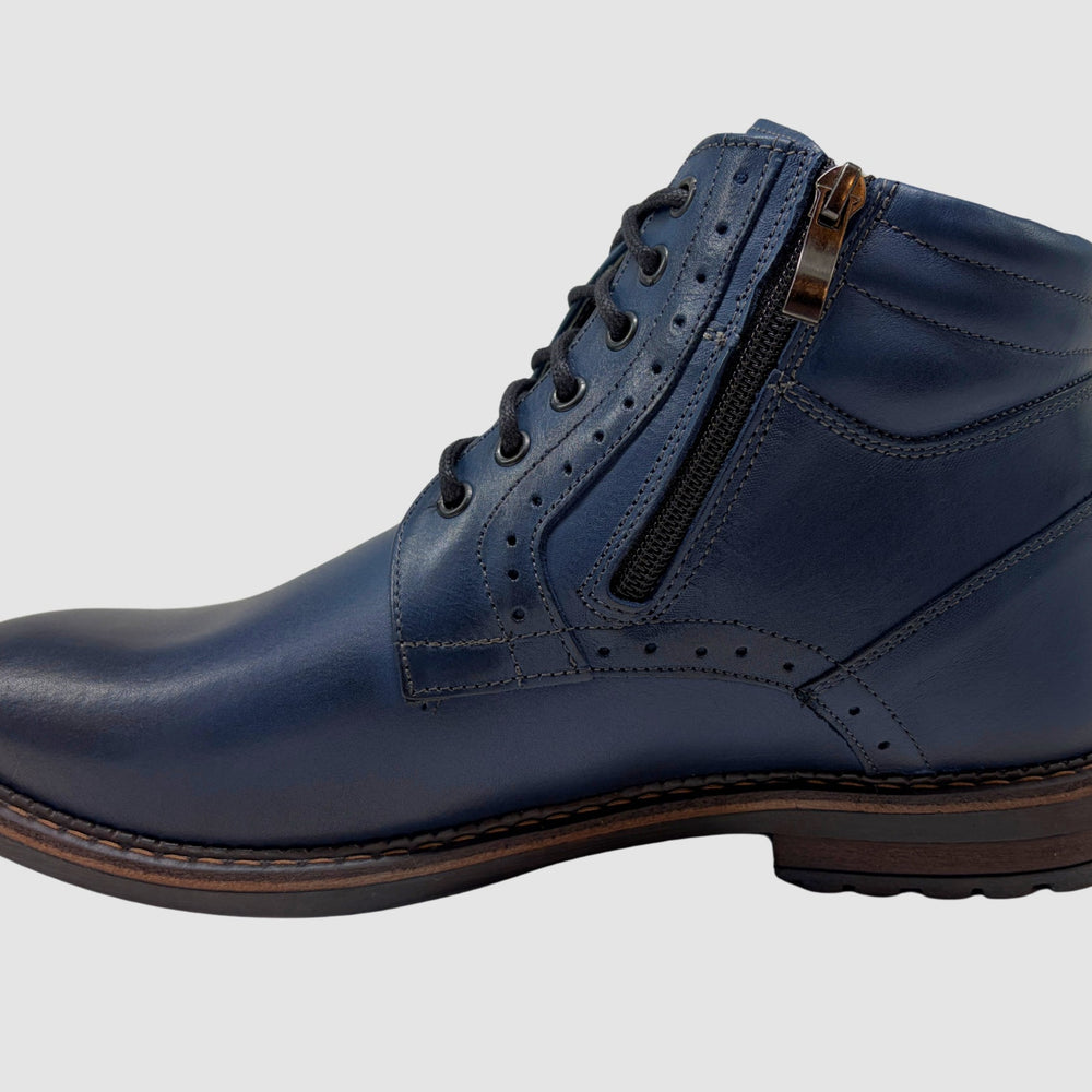 Men's Adrian Leather Boots - Blue - Euro Shoe House