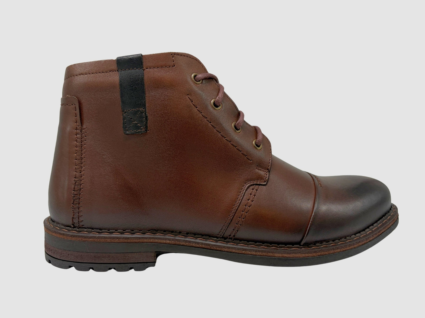 Men's Aron Leather Boots - Brown - Euro Shoe House