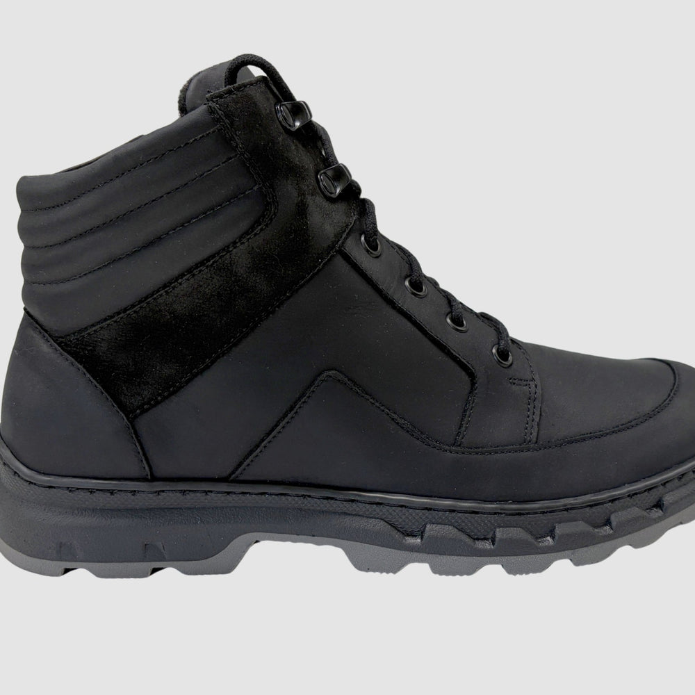Men's Atlas Leather Boots - Black - Euro Shoe House