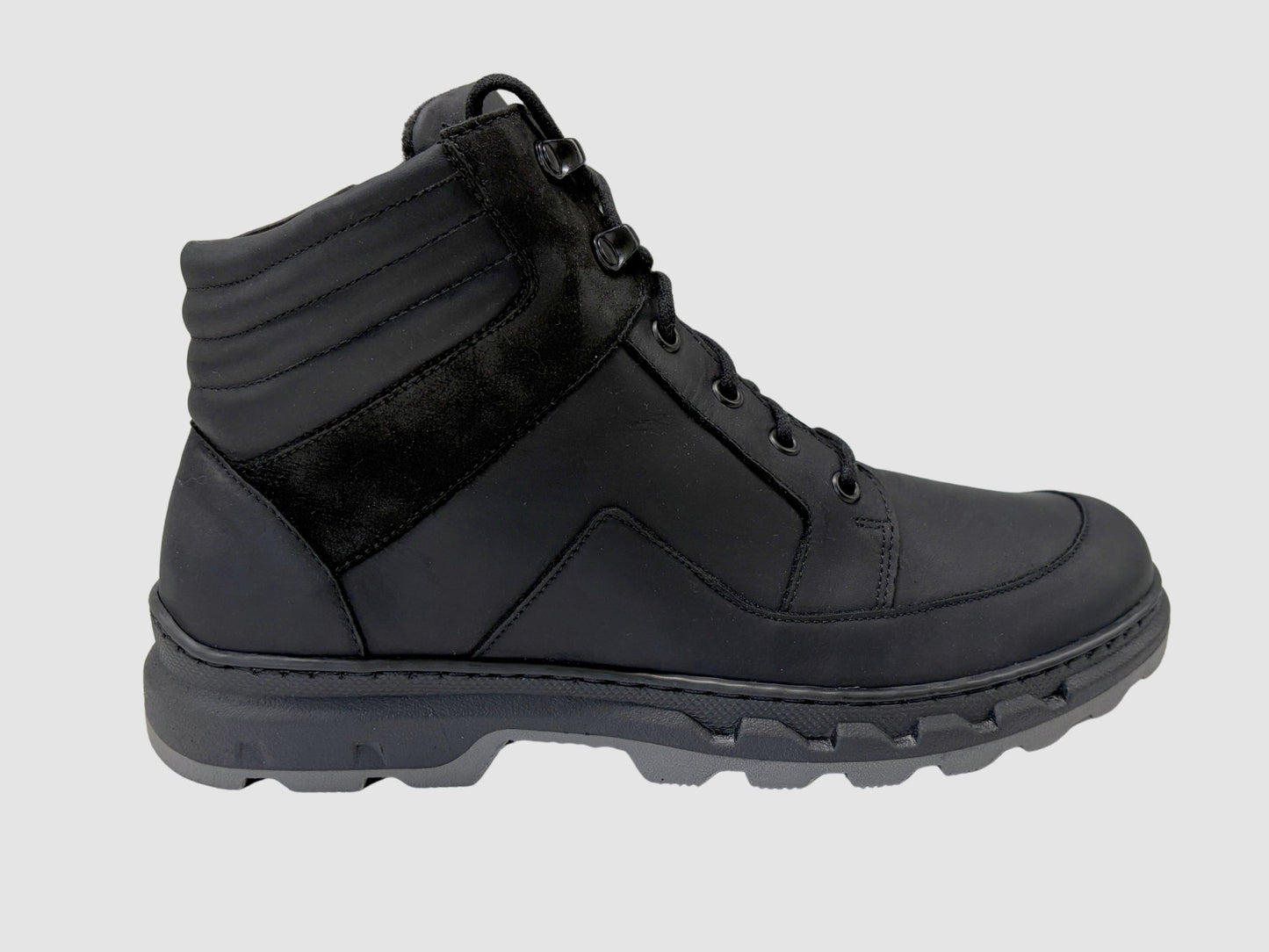 Men's Atlas Leather Boots - Black - Euro Shoe House