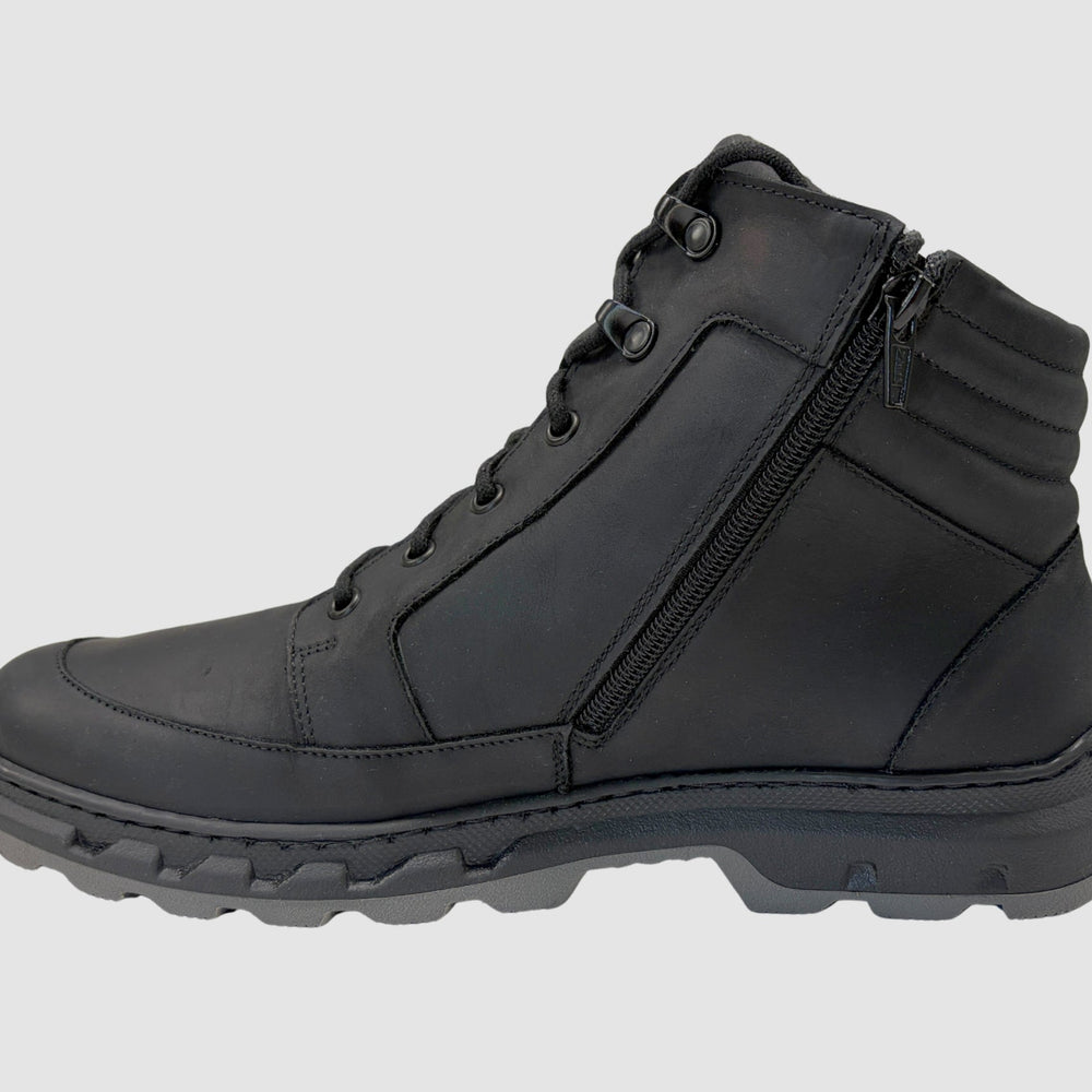 Men's Atlas Leather Boots - Black - Euro Shoe House