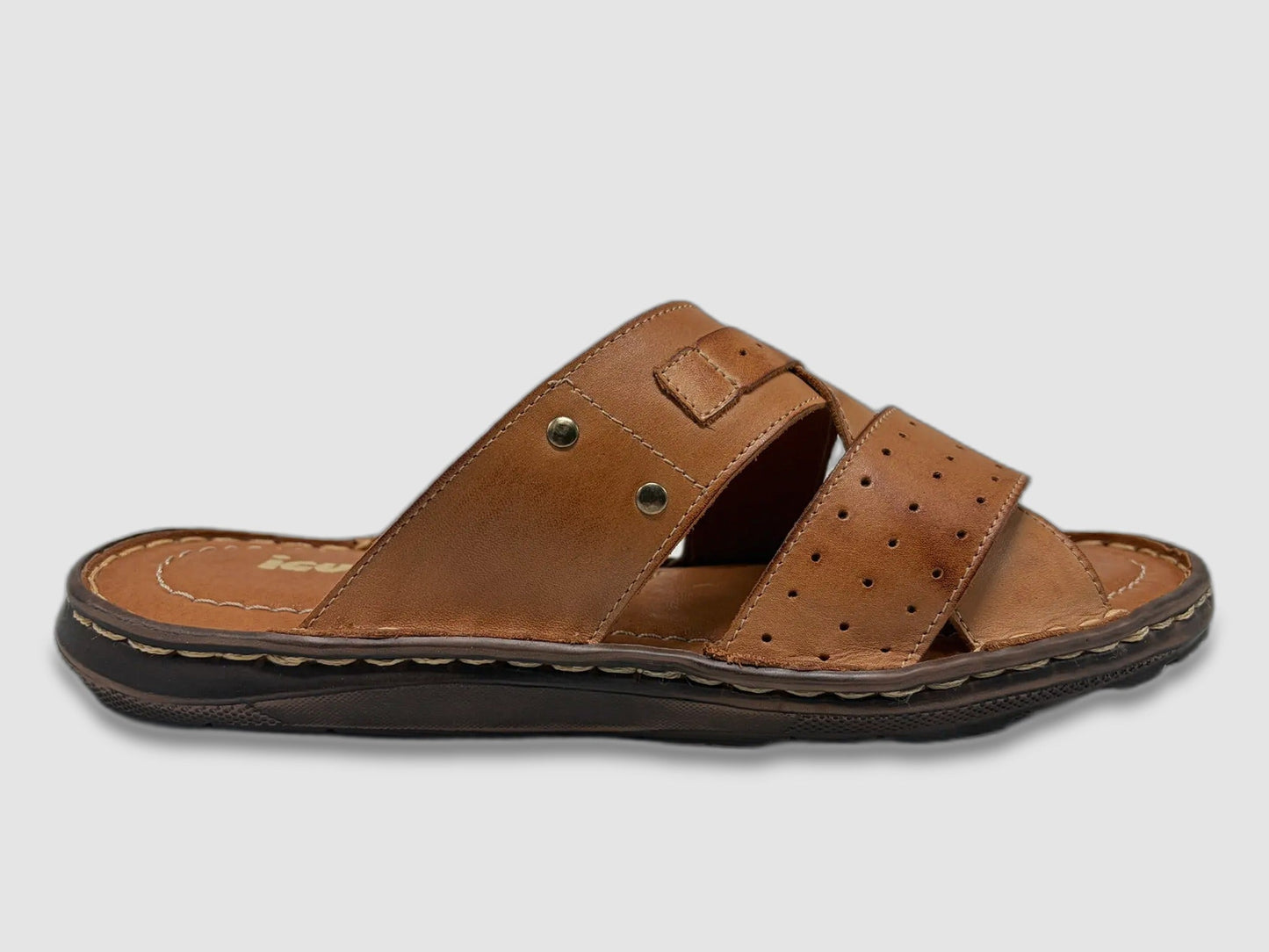 Men's Bruno Leather Sandal – Light Brown - Euro Shoe House