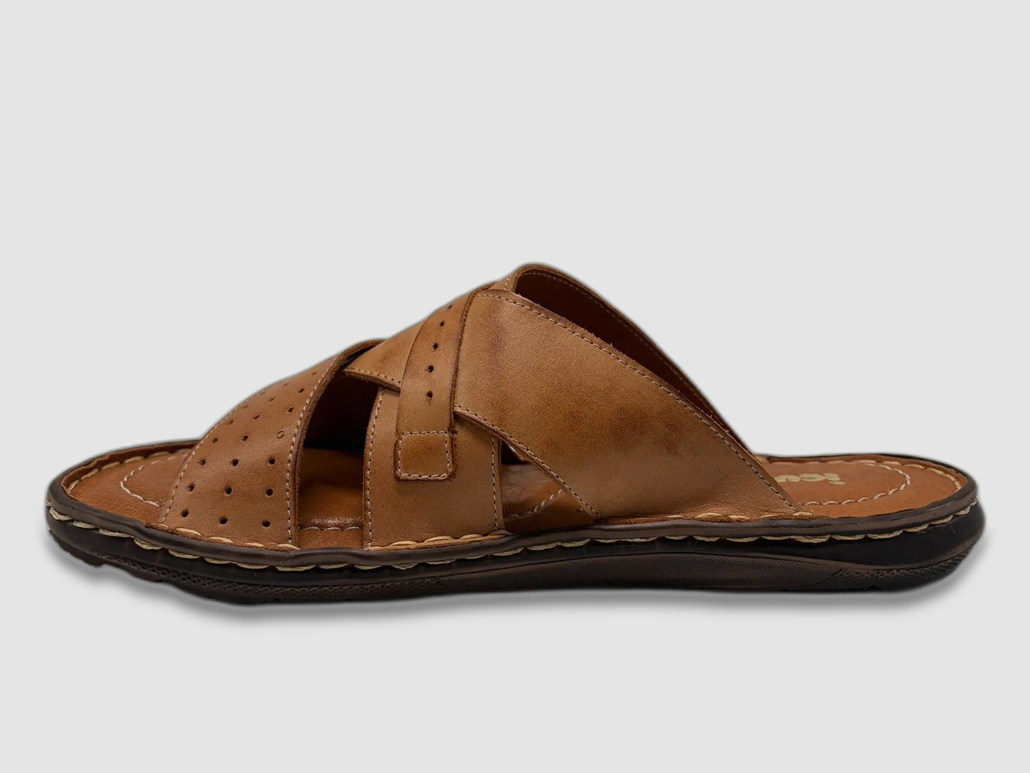 Men's Bruno Leather Sandal – Light Brown - Euro Shoe House