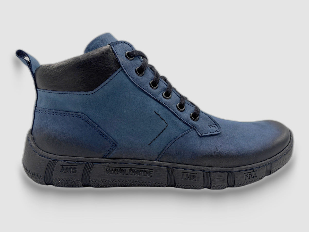 Men's Comfort Leather Boots - Blue - Euro Shoe House