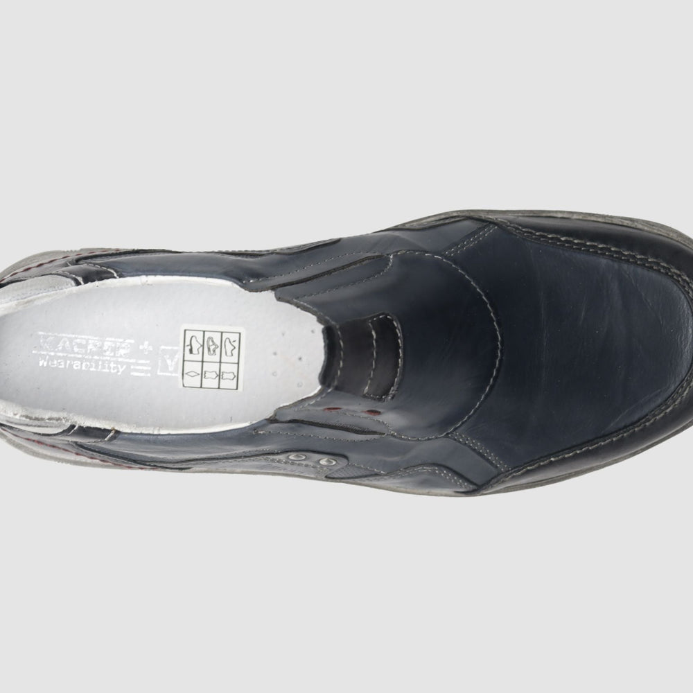 
                  
                    Men's Comfort Slip - On Leather Shoes - Blue/Grey - Euro Shoe House
                  
                