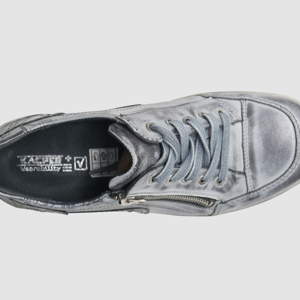 
                  
                    Men's Comfort Zip - Up Leather Shoes - Blue/Grey - Euro Shoe House
                  
                