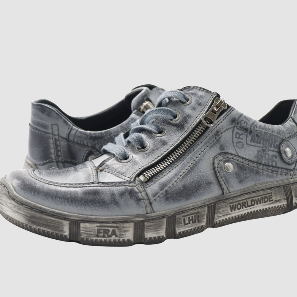
                  
                    Men's Comfort Zip - Up Leather Shoes - Blue/Grey - Euro Shoe House
                  
                