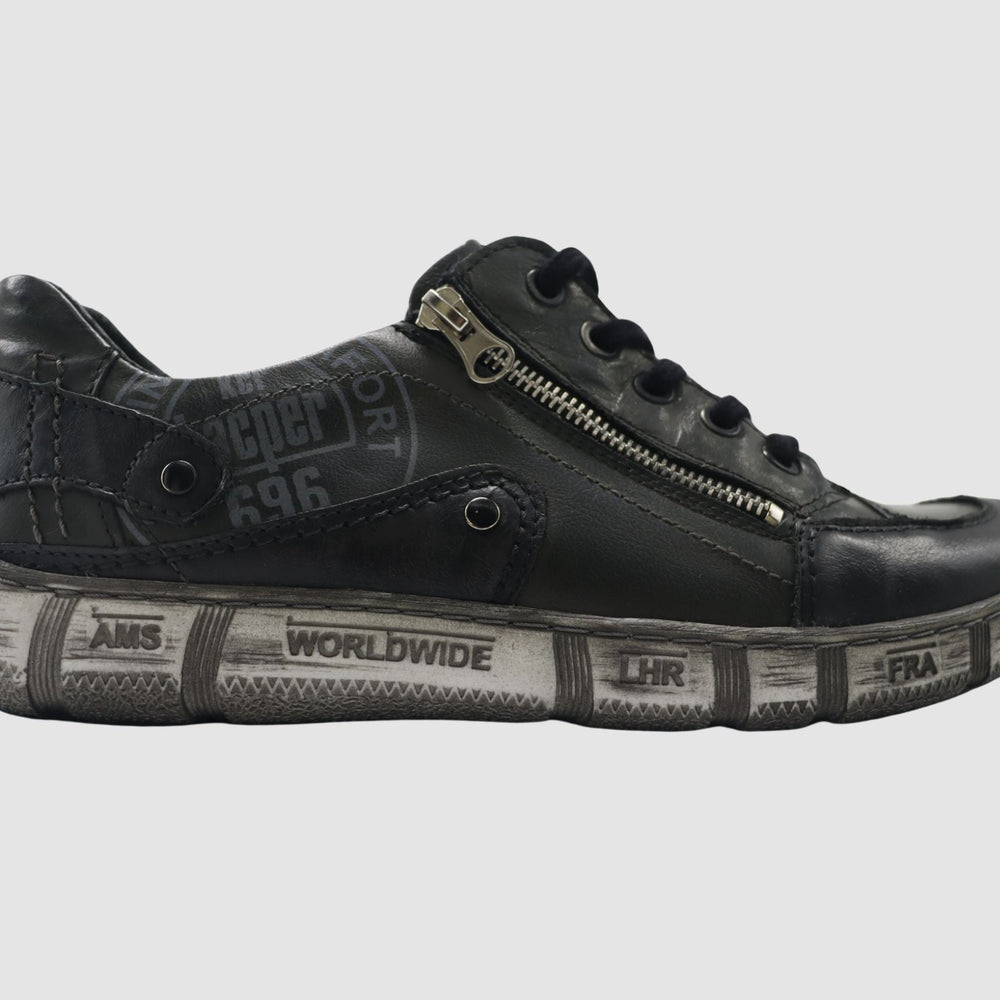 Men's Comfort Zip - Up Leather Shoes - Olive - Euro Shoe House