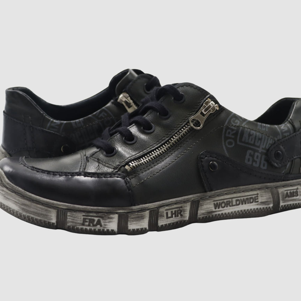 
                  
                    Men's Comfort Zip - Up Leather Shoes - Olive - Euro Shoe House
                  
                