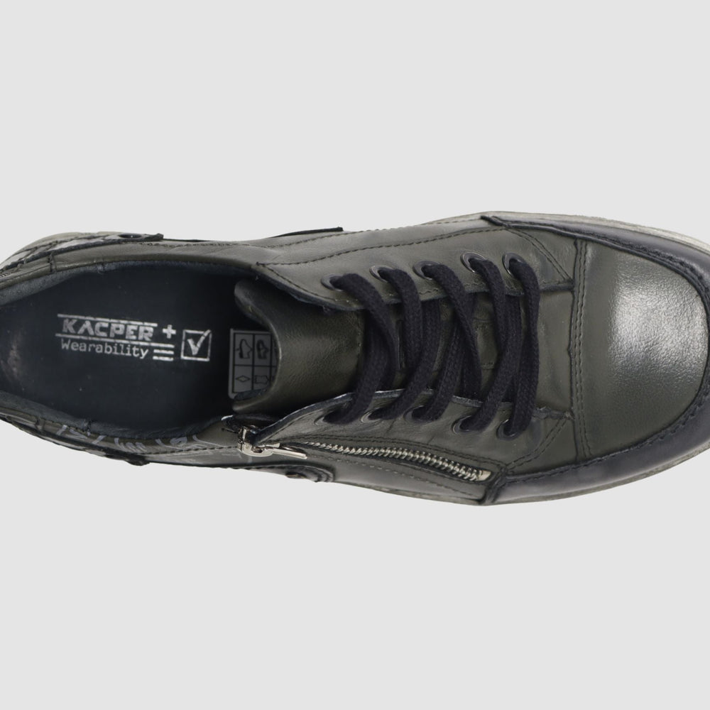 
                  
                    Men's Comfort Zip - Up Leather Shoes - Olive - Euro Shoe House
                  
                