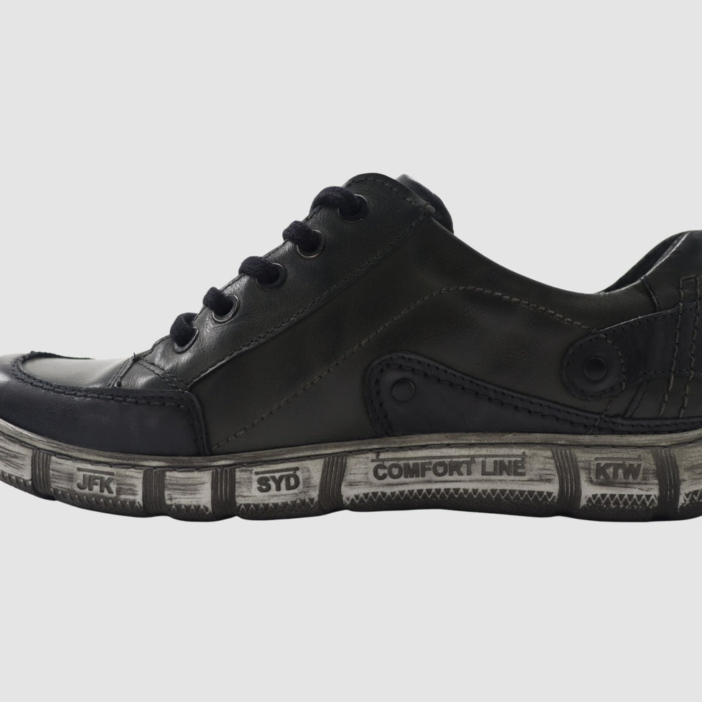 Men's Comfort Zip - Up Leather Shoes - Olive - Euro Shoe House