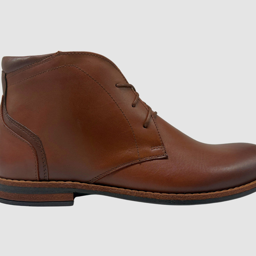 Men's Daniel Leather Boots - Brown - Euro Shoe House