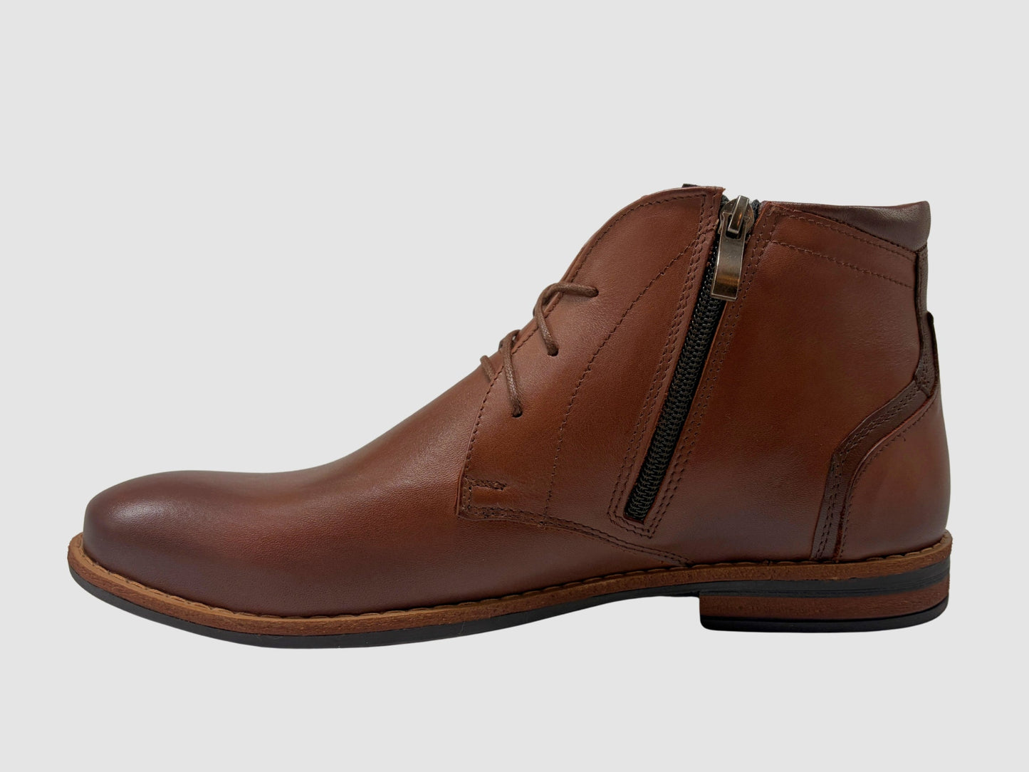 Men's Daniel Leather Boots - Brown - Euro Shoe House