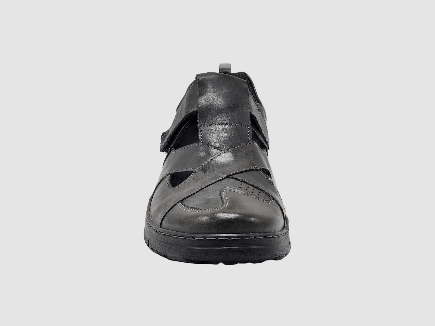Men's Everyday Closed-Toe Leather Sandals - Graphite Euro Shoe House Men's Everyday Closed-Toe Leather Sandals - Graphite Euro Shoe House