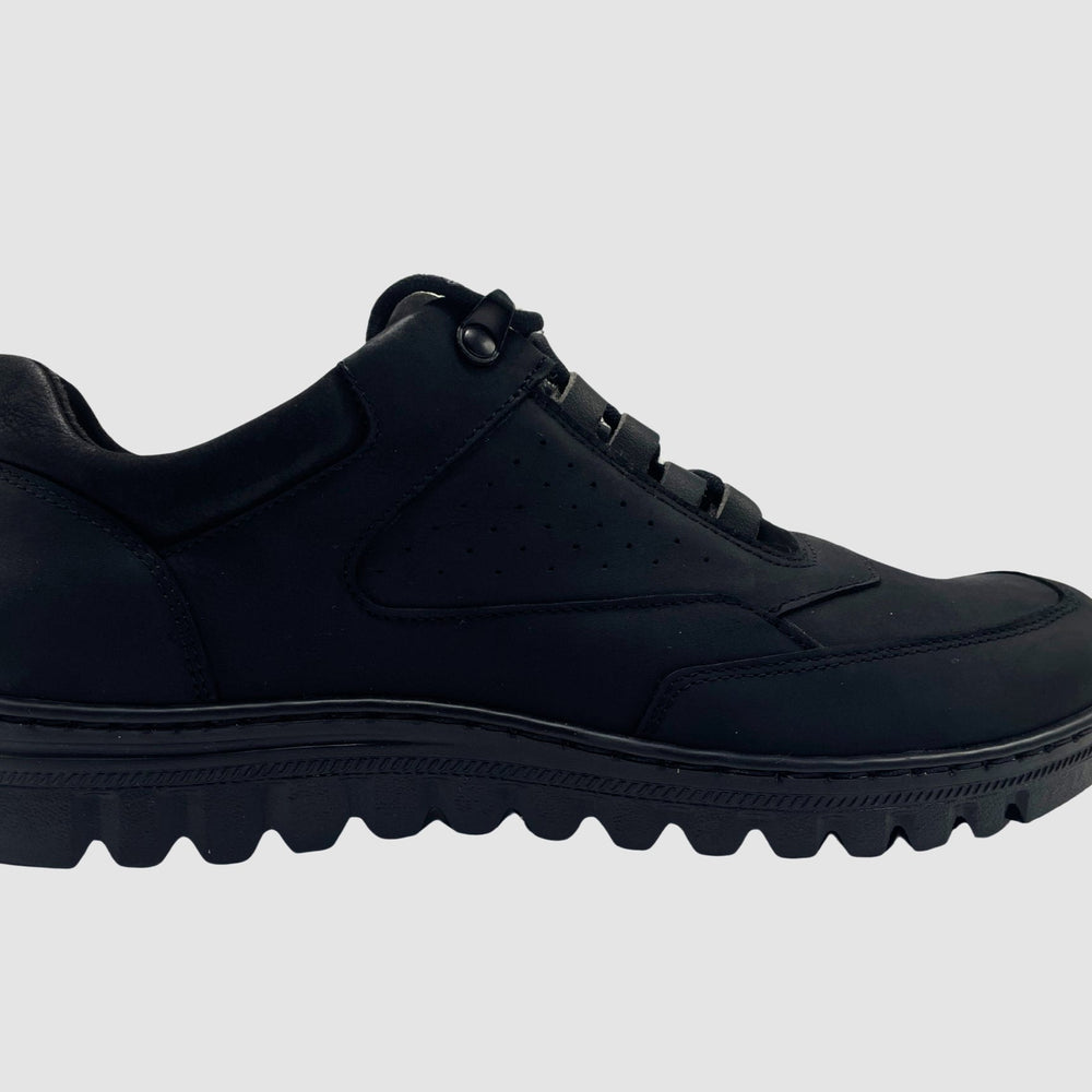 Men's Flint Leather Shoes - Black - Euro Shoe House