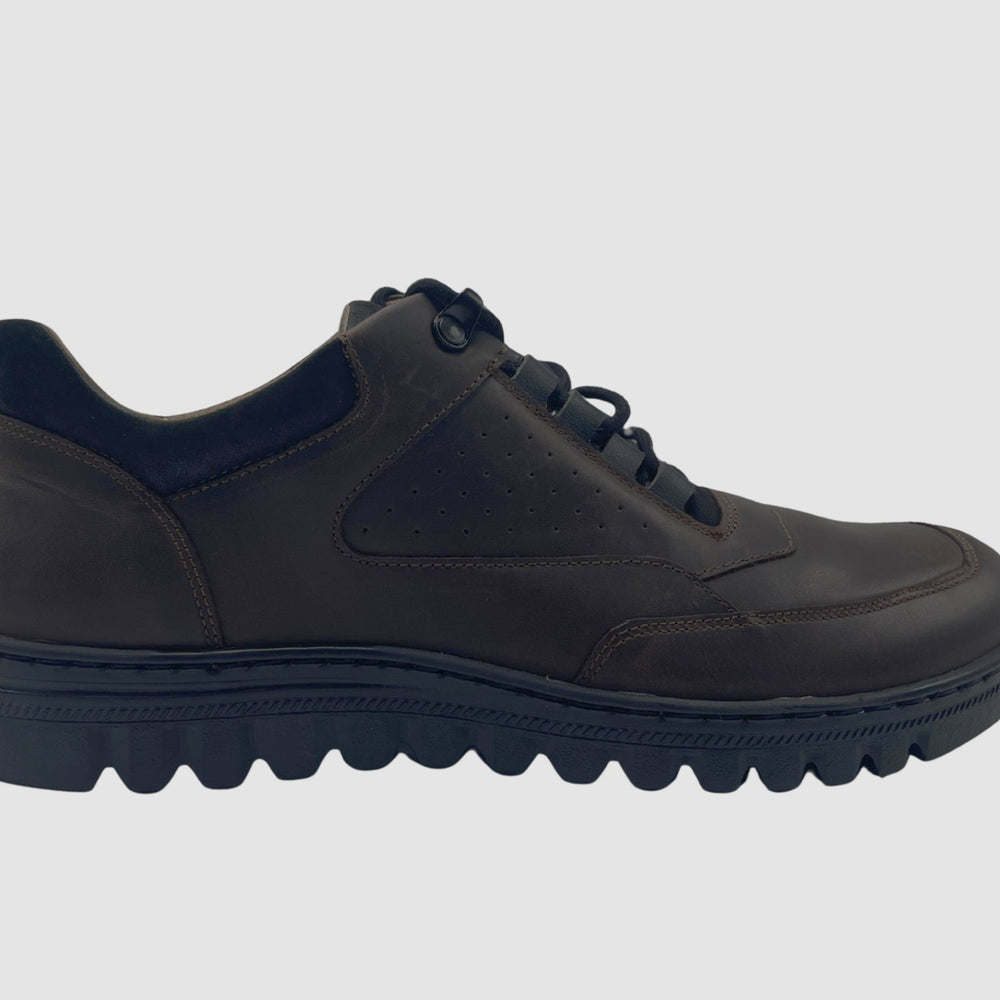 Men's Flint Leather Shoes - Brown - Euro Shoe House