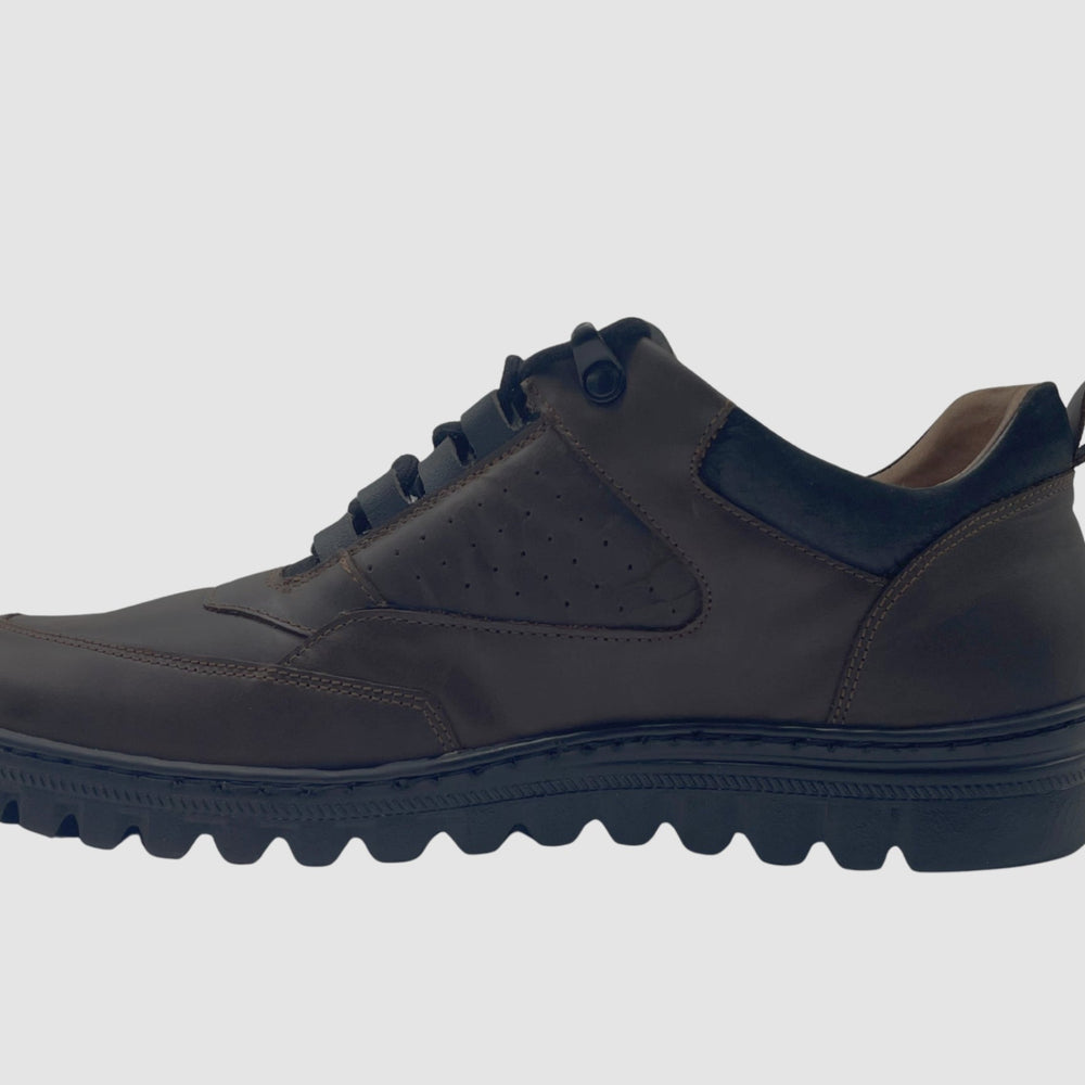 Men's Flint Leather Shoes - Brown - Euro Shoe House