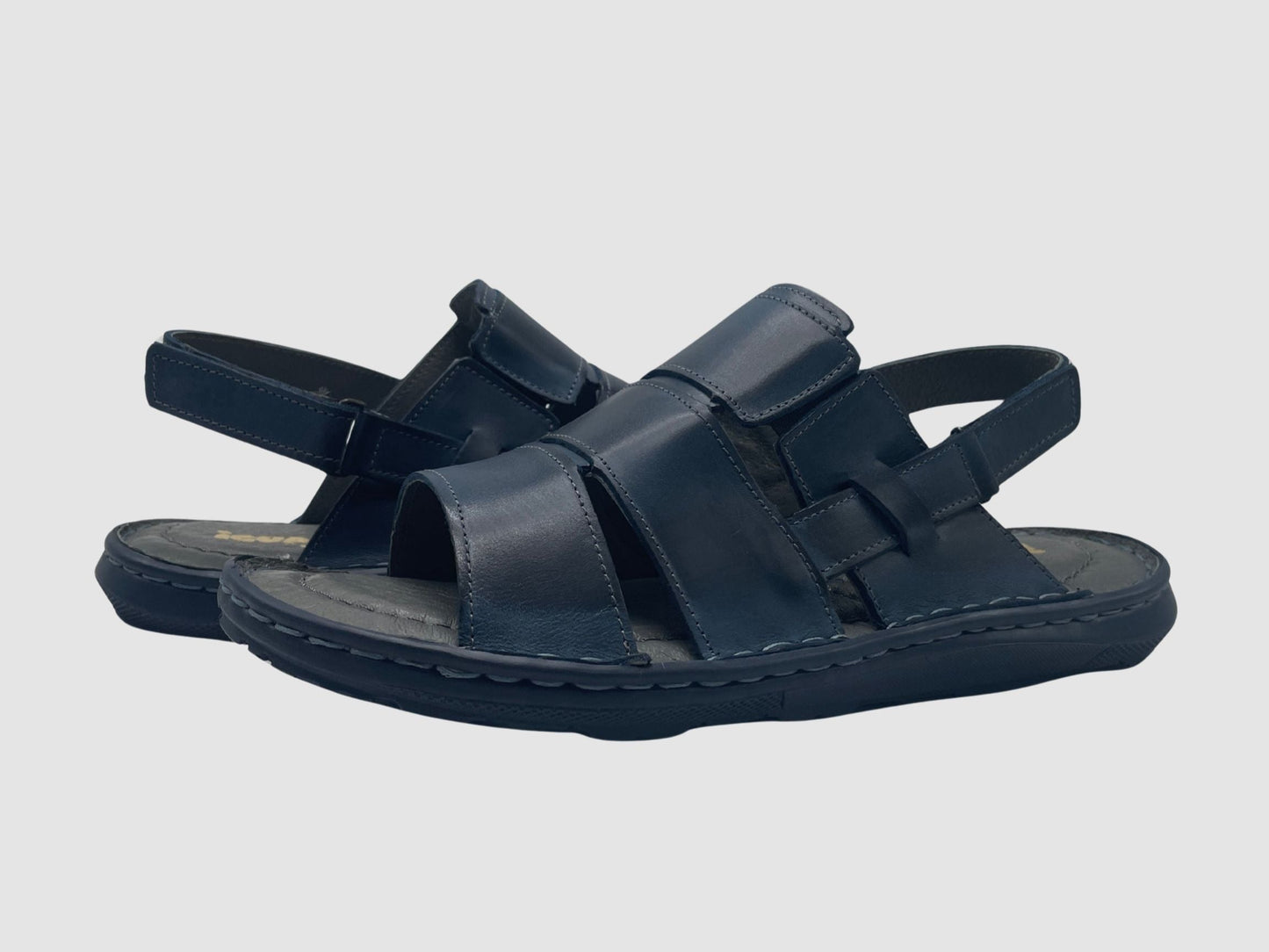 Men's Luca Leather Sandals Blue Euro Shoe House Men's Luca Leather Sandals Blue Euro Shoe House