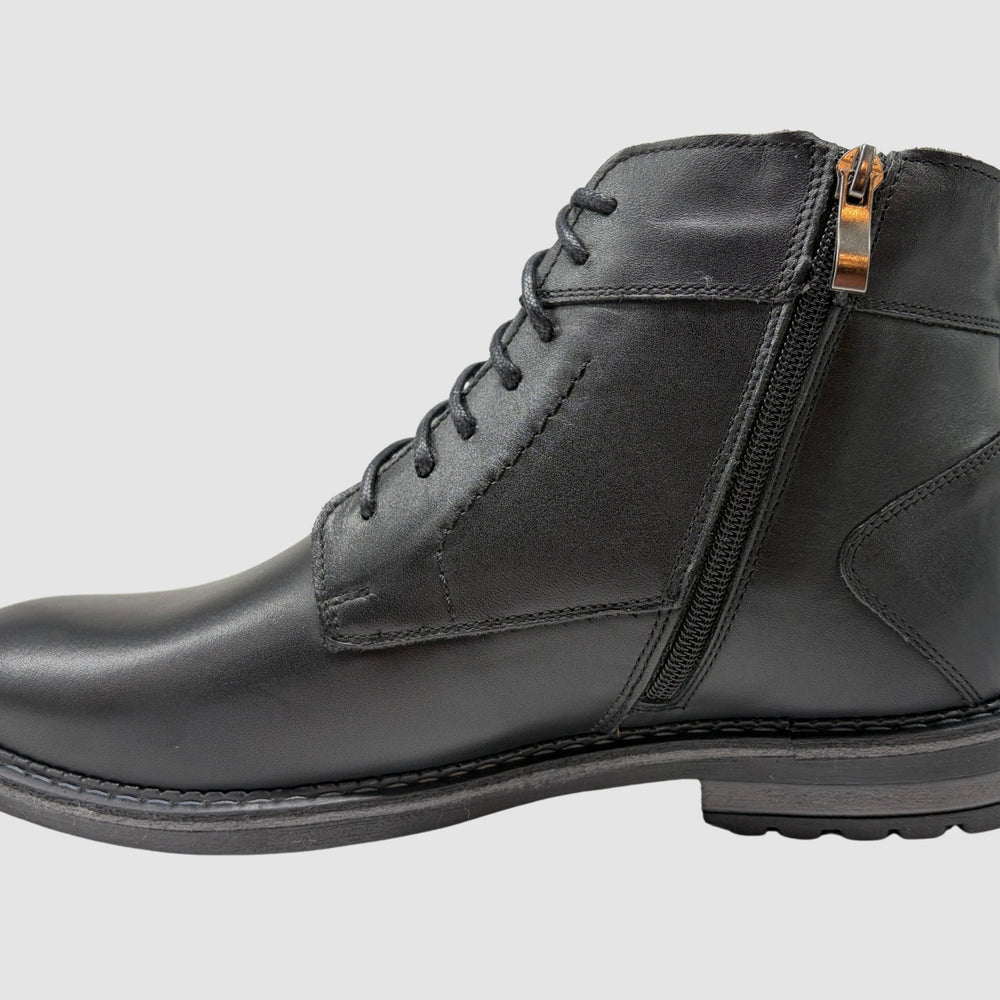 Men's Marek Leather Boots - Black - Euro Shoe House