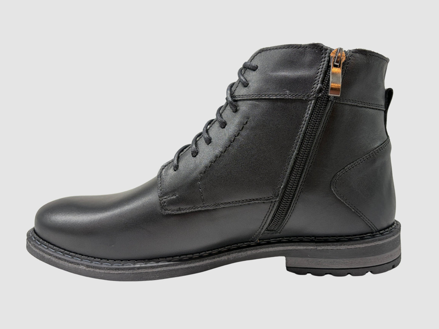 Men's Marek Leather Boots - Black - Euro Shoe House