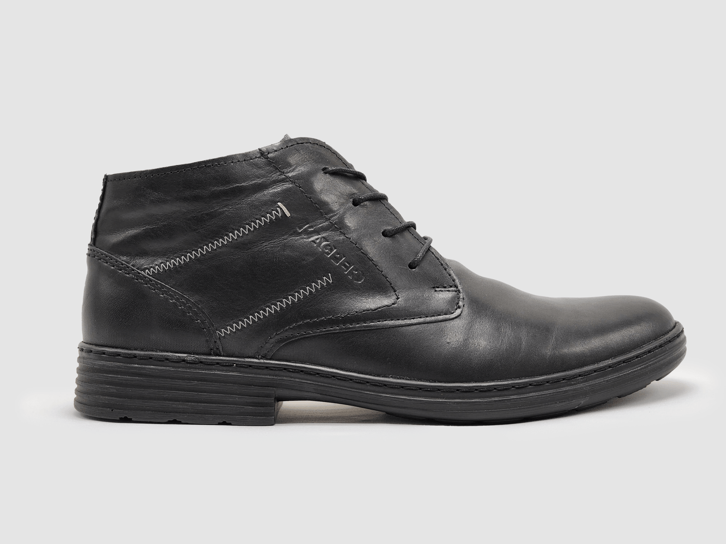 mens lined dress boots Jazam Men's 40126 Leather Lined Zipper Ankle High Cap Toe Dress Boots, Black, 6