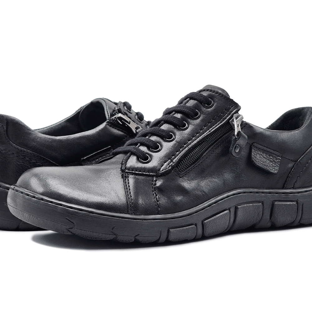 
                  
                    Men's Original Zip - Up Leather Shoes - Black - Euro Shoe House
                  
                