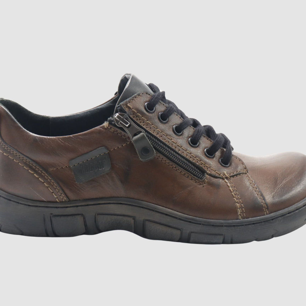 Men's Original Zip - Up Leather Shoes - Brown - Euro Shoe House