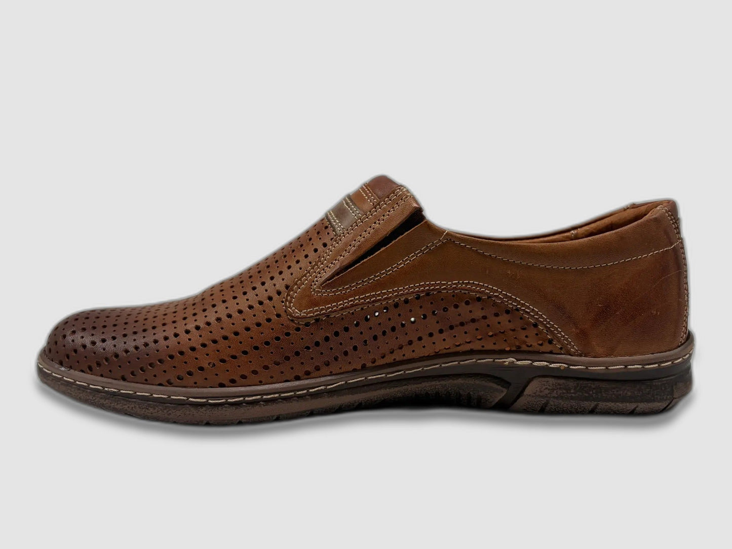 Men's Risto Leather Slip - On Shoes – Brown - Euro Shoe House