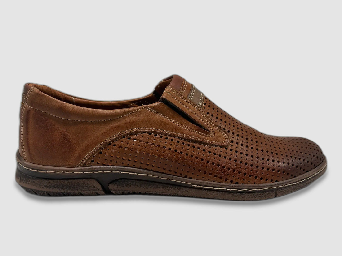 Men's Risto Leather Slip - On Shoes – Brown - Euro Shoe House
