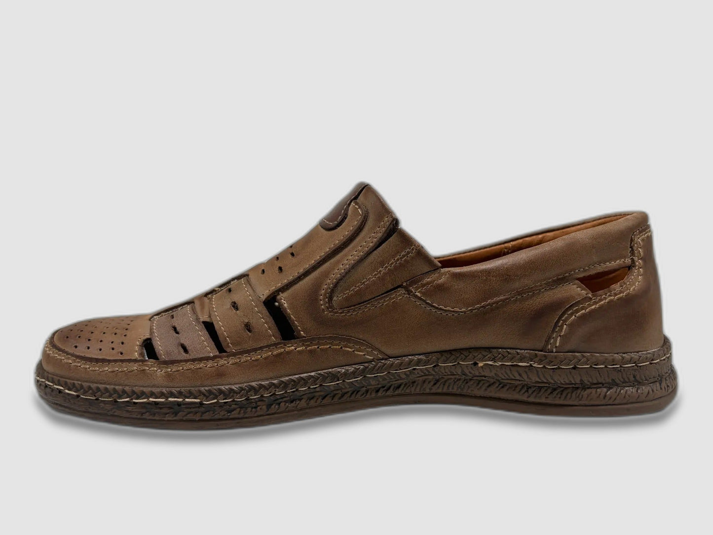 Men's Ruben Leather Sandals – Brown - Euro Shoe House