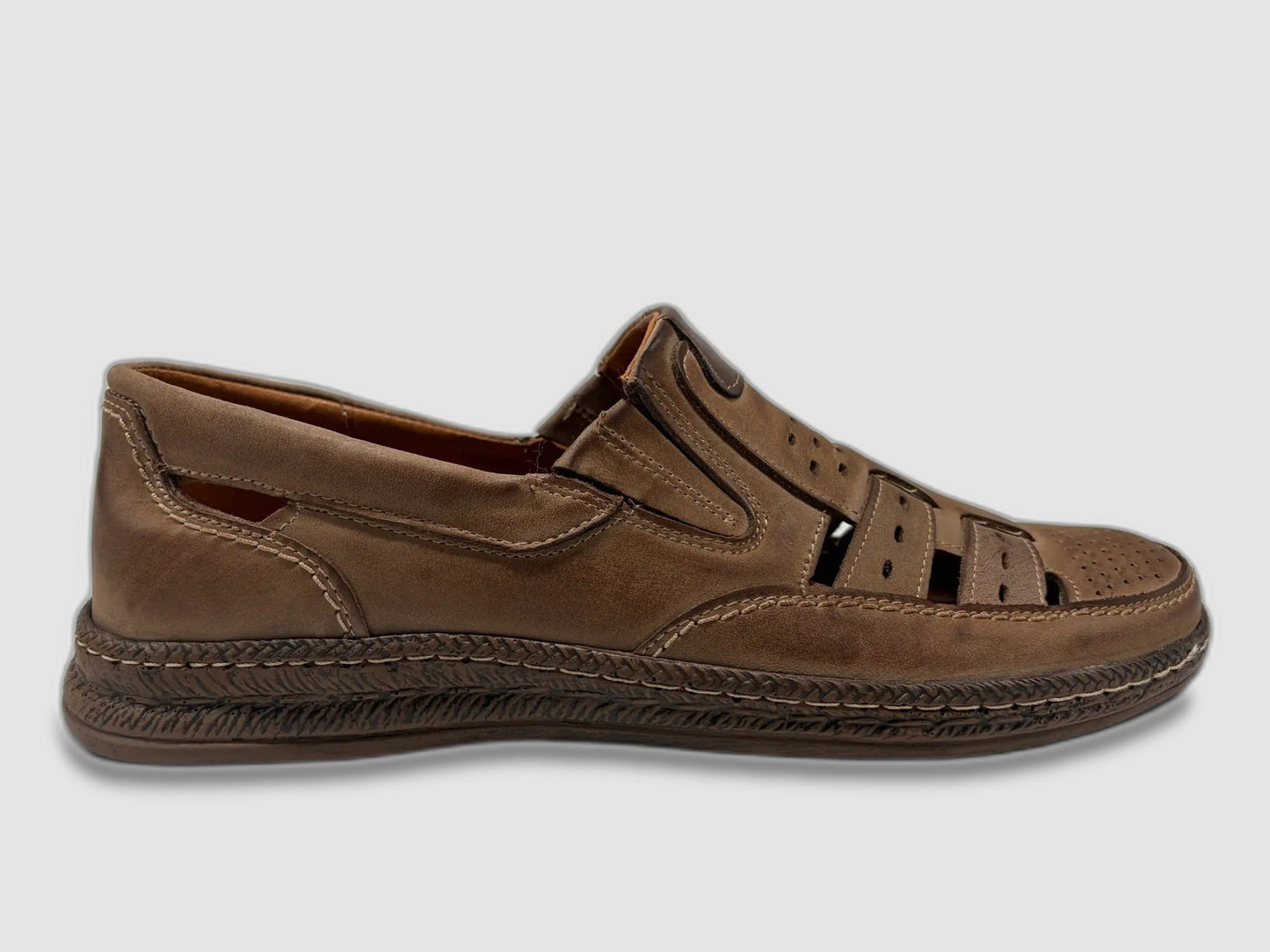 Men's Ruben Leather Sandals – Brown - Euro Shoe House