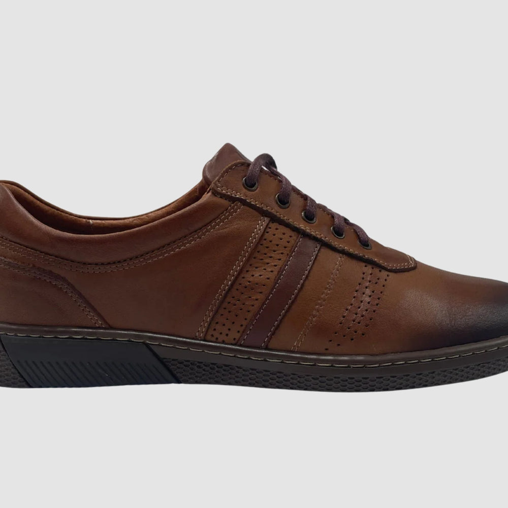 Men's Theo Leather Shoes – Brown - Euro Shoe House